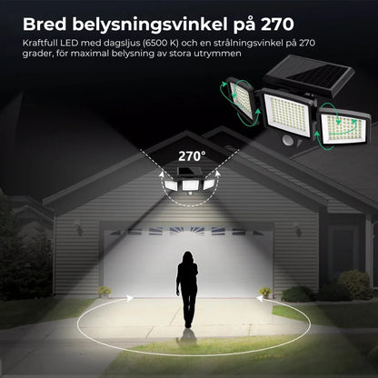 LED-vägglampa med rörelsesensor- 200 LED-lampor (vattentät)