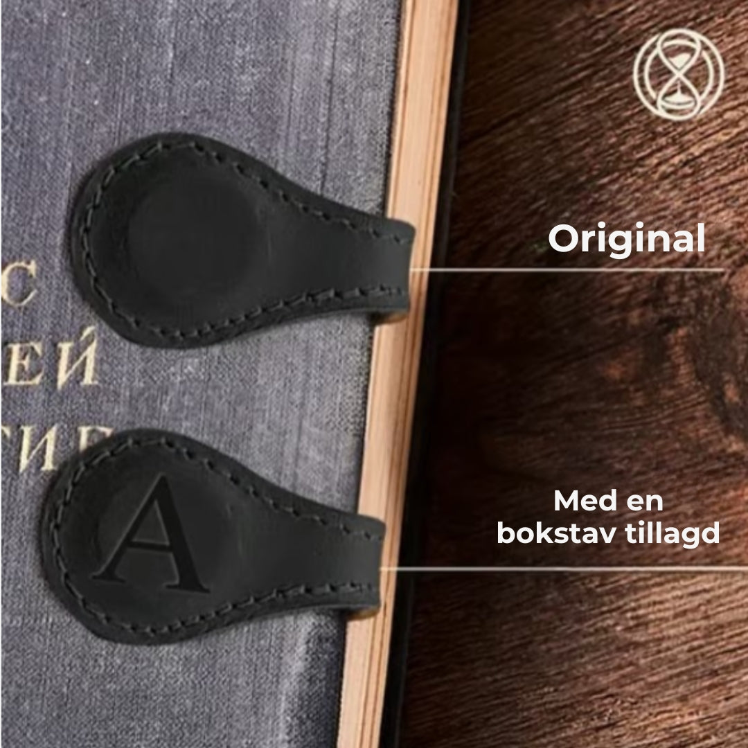 Magnetiska bokmärken i läder