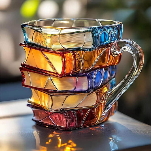 Handgjord mugg med bokdesign