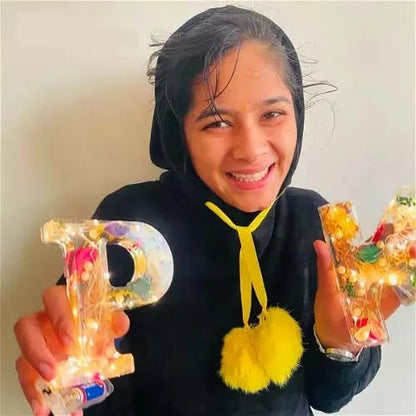 🎁Handgjorda blomsterbokstäver med LED