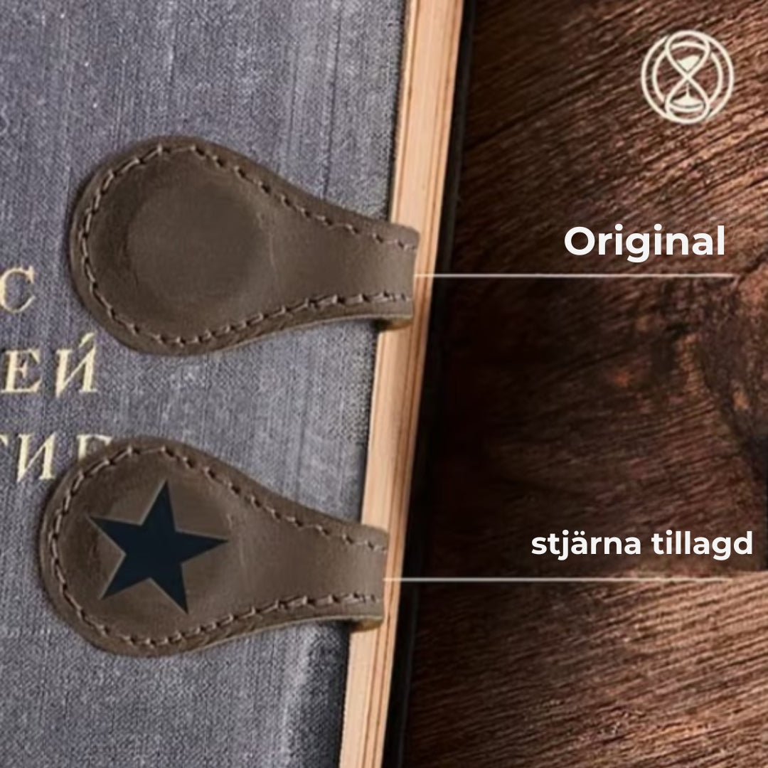 Magnetiska bokmärken i läder