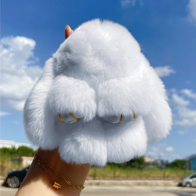 Handgjorda Nyckelring - Bunny PomPom