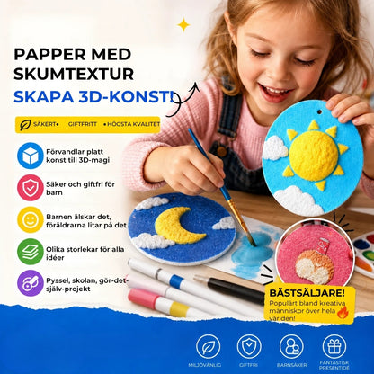 Magiskt 3D-målarpapper med skumtextur – 20 stycken