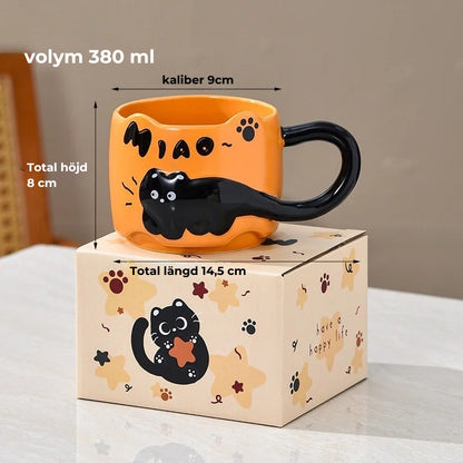 Stapelbara Kattmuggar i keramik