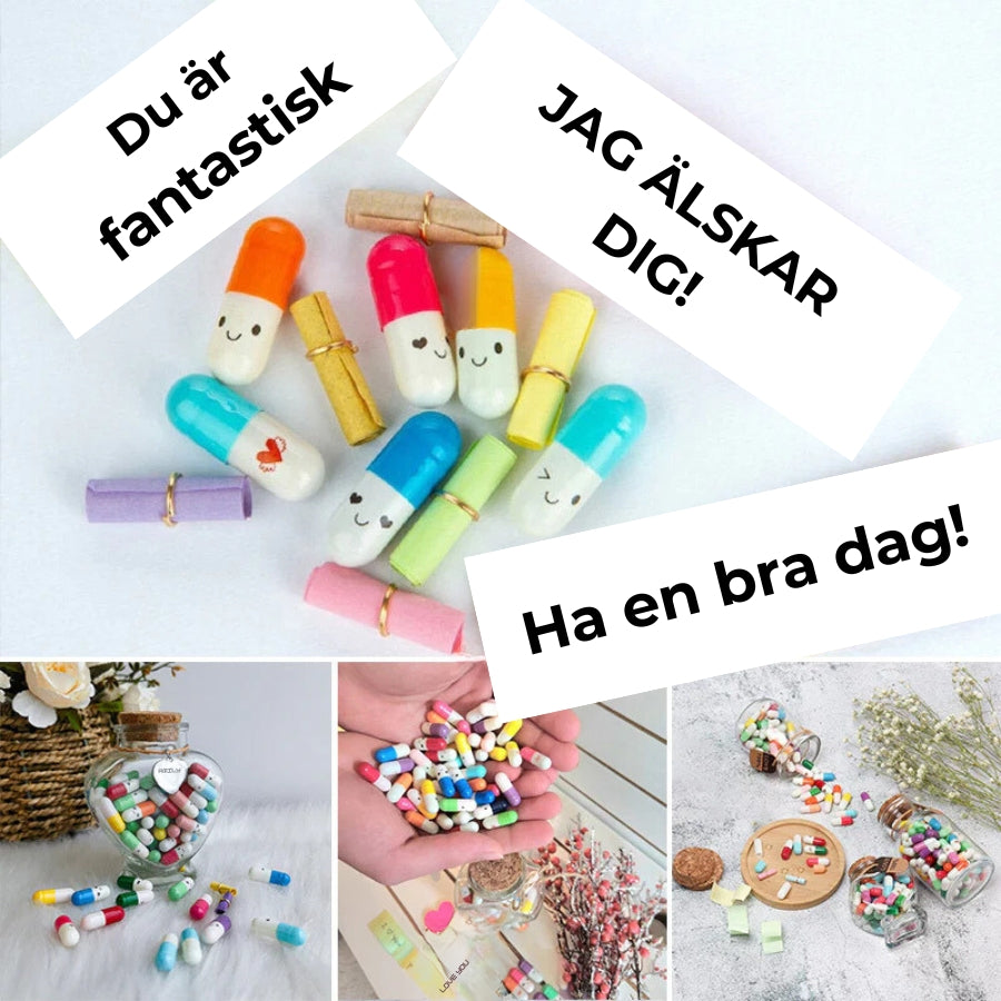 Flaska med meddelandekapslar