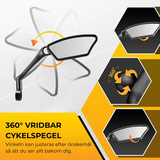 360° vridbar och justerbar cykelspegel