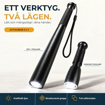 2-i-1-basebollträ i aluminium med ficklampa | Avtagbart handtag