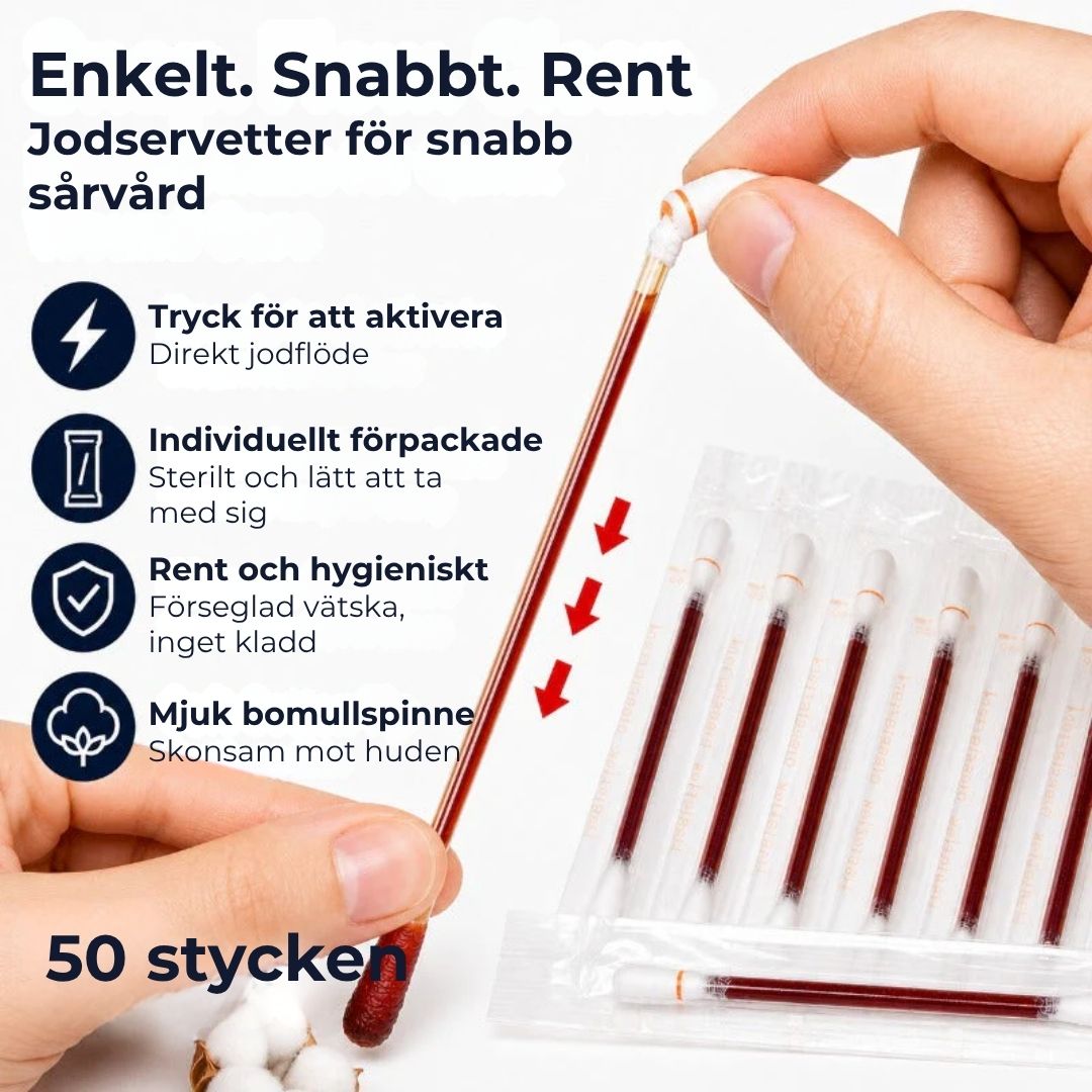 Antiseptiska pinnar | Jodforlösning | 50 stycken