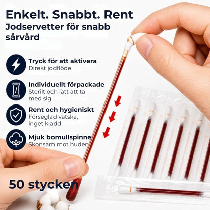 Antiseptiska pinnar | Jodforlösning | 50 stycken