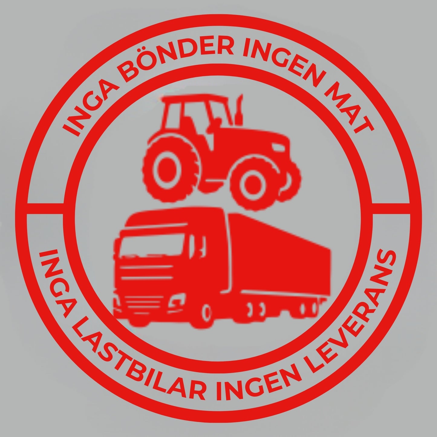 Klistermärke - INGA BÖNDER INGEN MAT (140 mm)