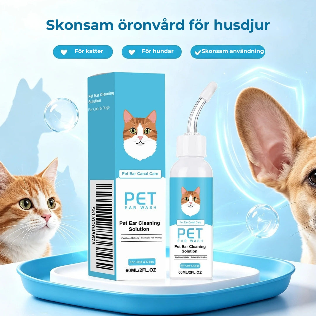 Öronrengöringsdroppar för hundar och katter |60 ml