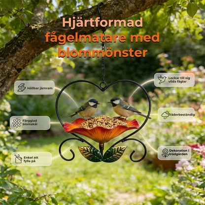 Hängande fågelmatare med blommönster