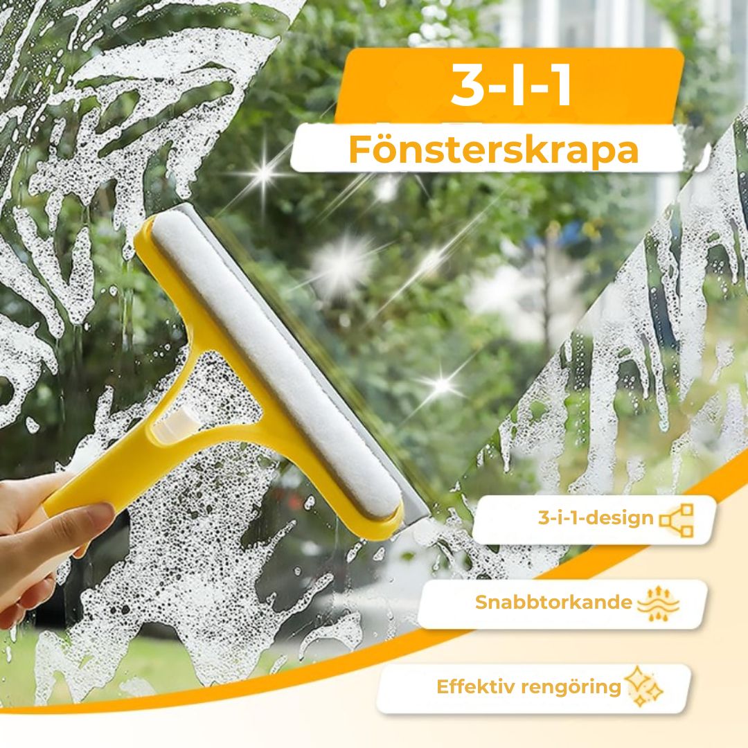 3-i-1-fönsterrengörare med inbyggd sprutflaska