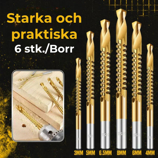 ⚙️Set med spiralborrar – HSS | Titanbeläggning