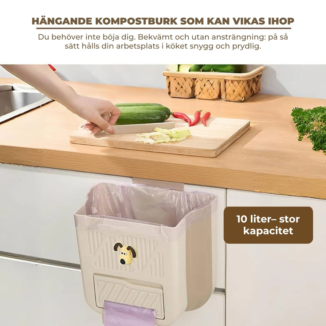 Platsbesparande hopfällbar papperskorg
