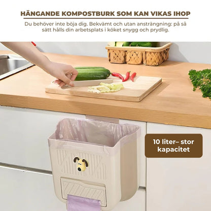 Platsbesparande hopfällbar papperskorg