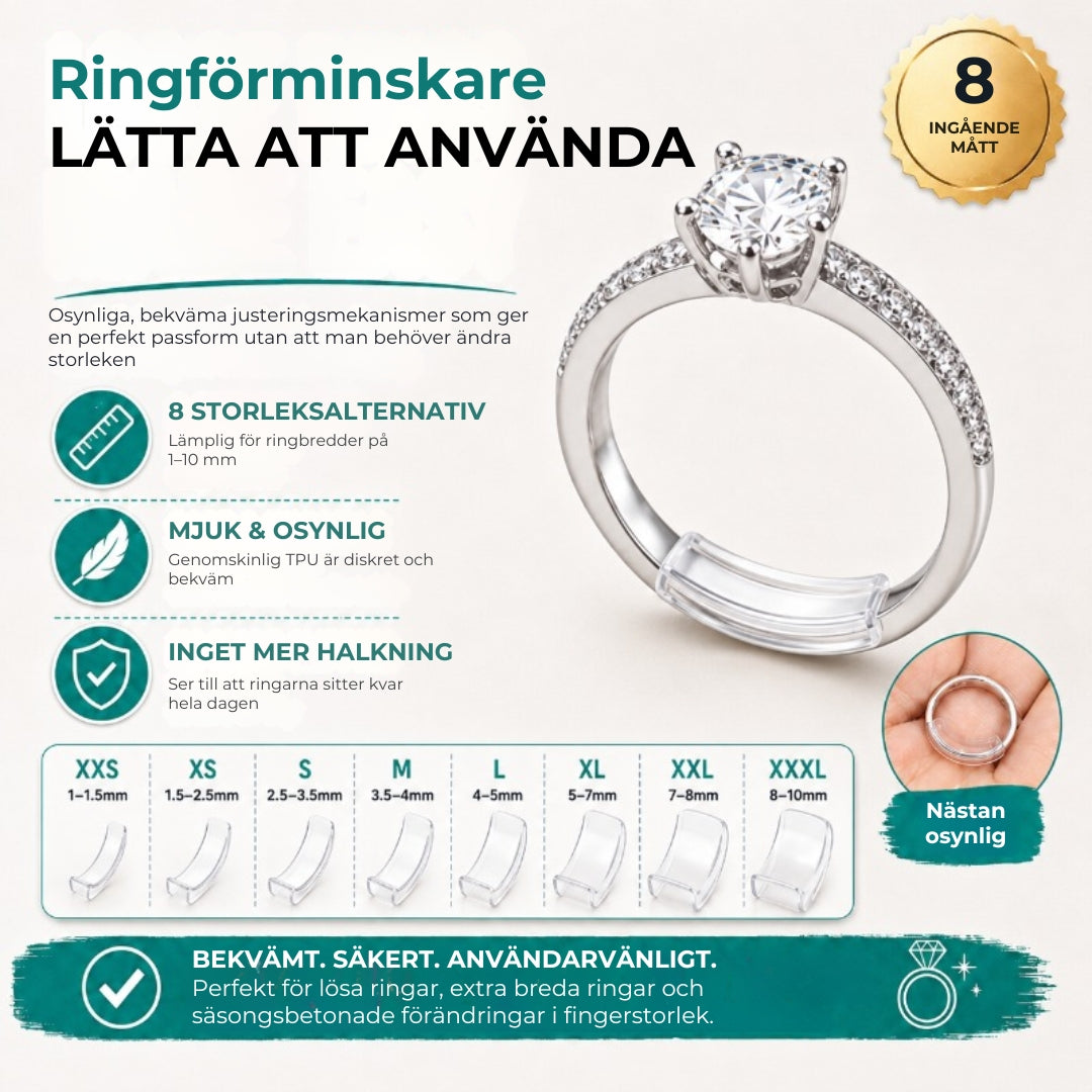 Osynlig Ringstorleksjusterare | 8 storlekar
