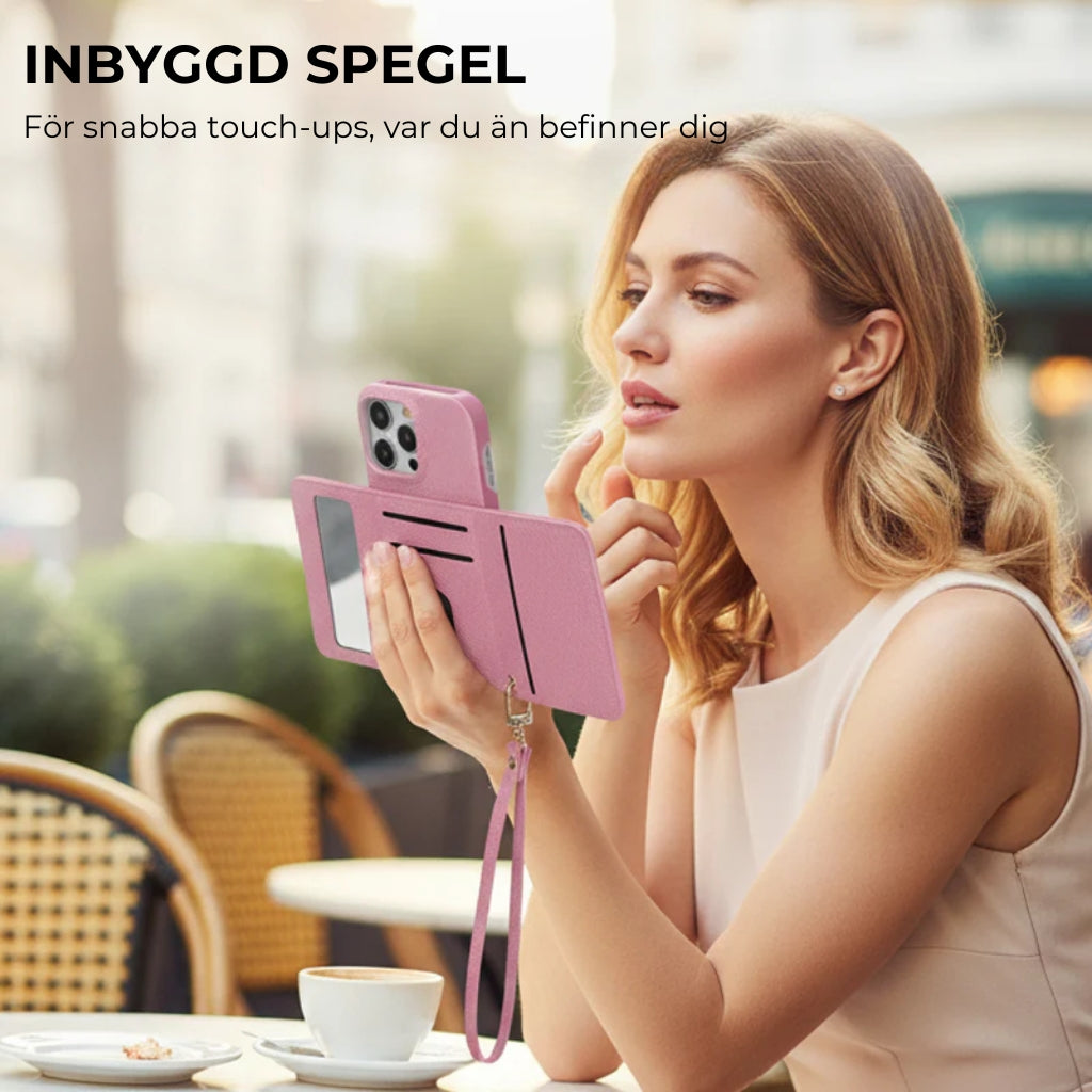 🔥📱 iPhone-mobilskal för damer – med inbyggd plånbok