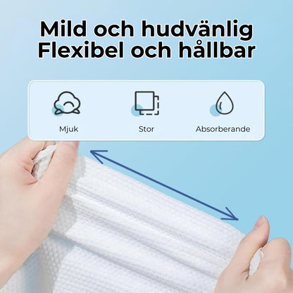 Bomullshanddukar i Smidig förpackning