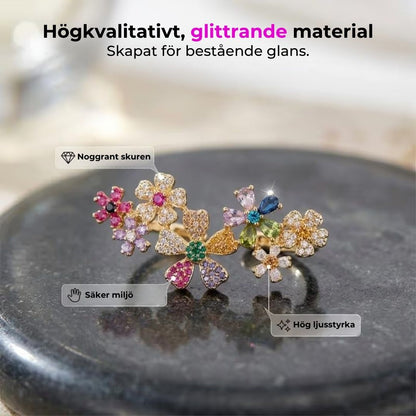 Blommformade örhängen – 2 stycken