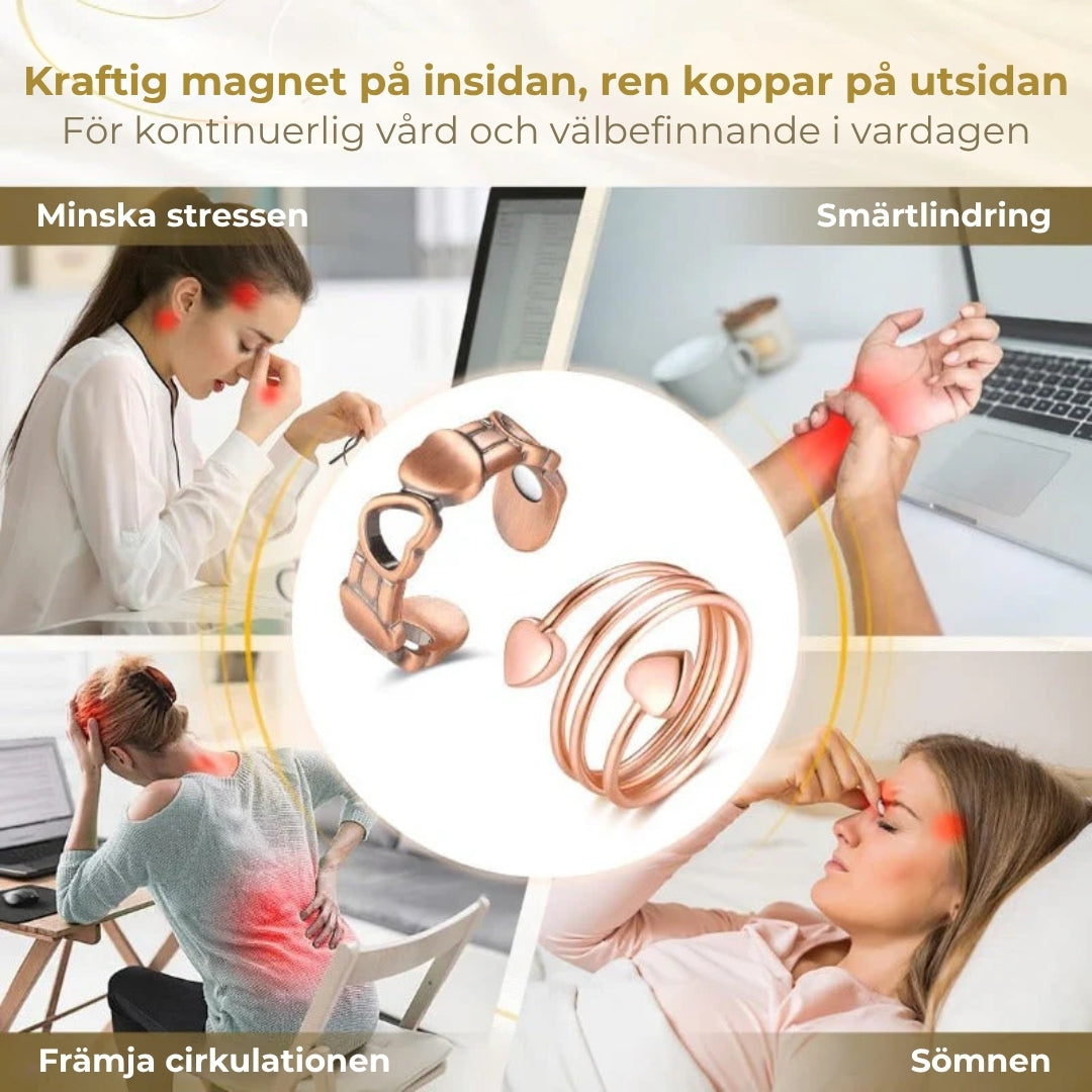 Wellnessring i koppar | Magnetisk och Justerbar