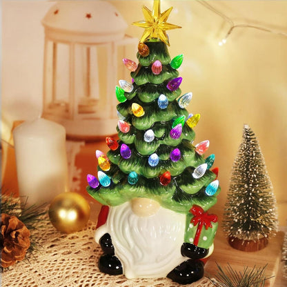 Jultomte med LED-julgran