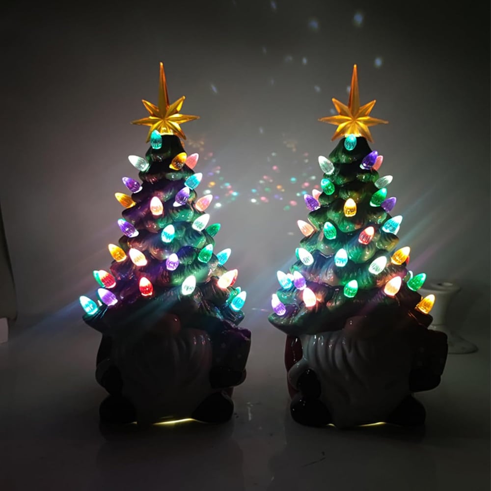 Jultomte med LED-julgran
