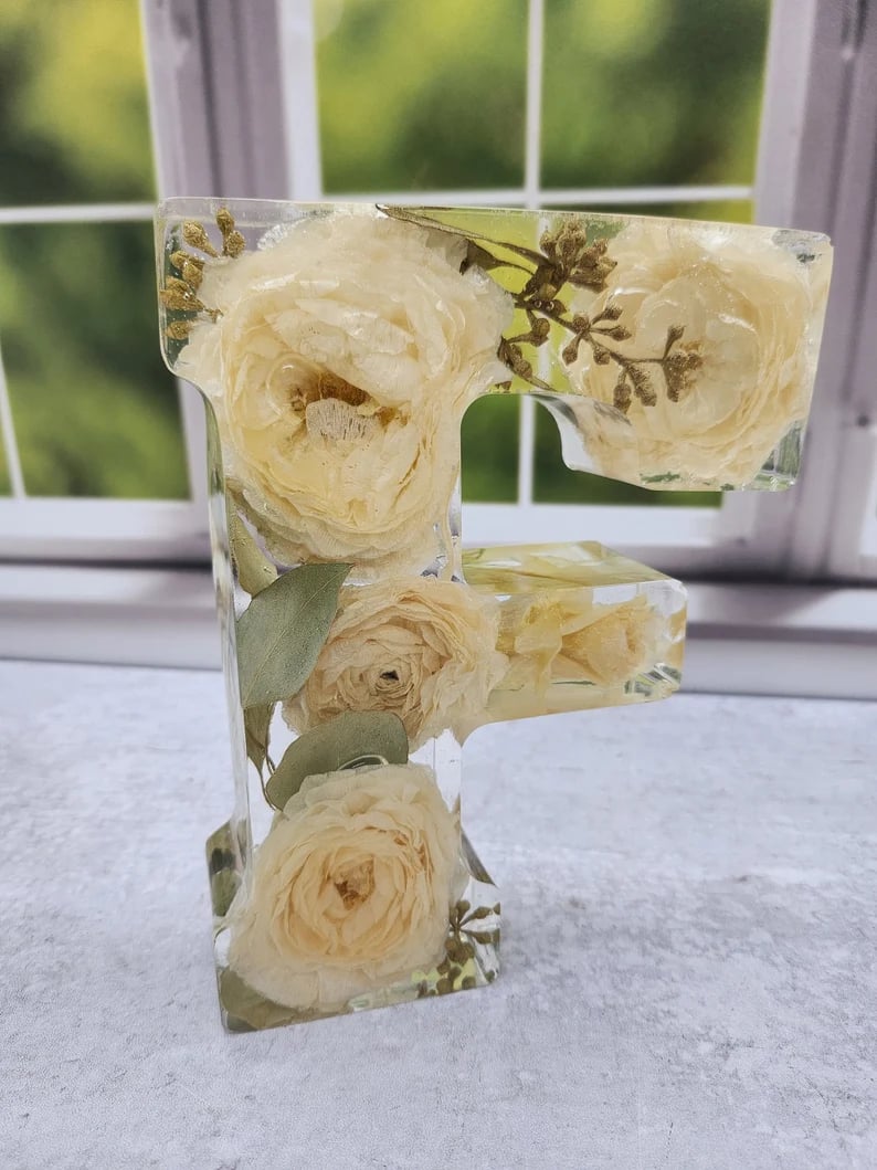 🎁Handgjorda blomsterbokstäver med LED