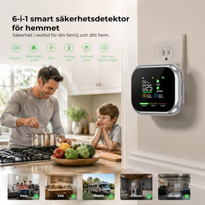 6-i-1 Smart Säkerhetsdetektor – Detekterar 12 gaser