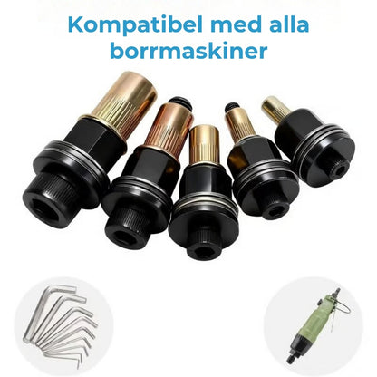 Adaptersats för klämmuttrar till borrmaskin eller manuell användning (M3–M8)