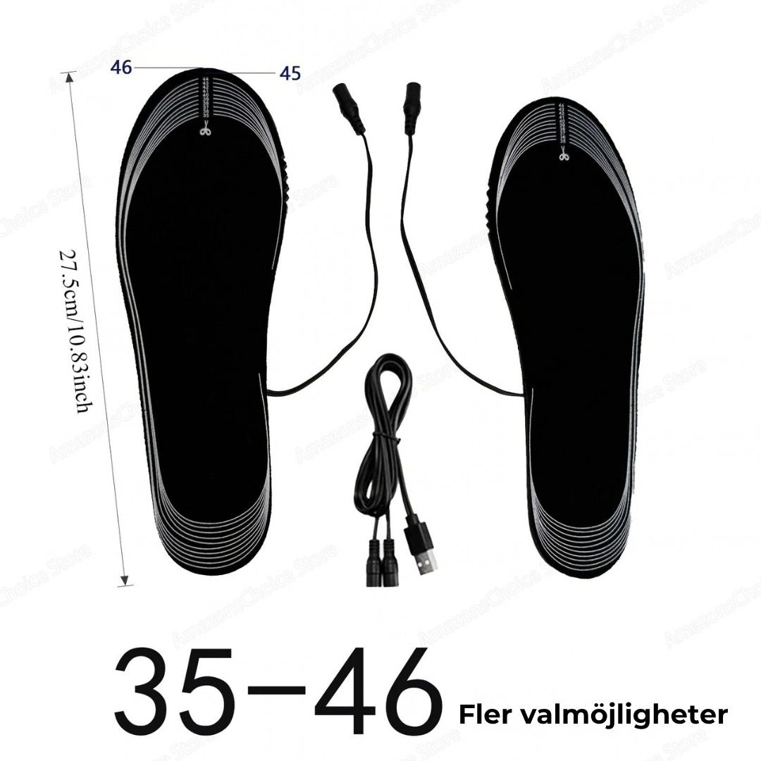 Elektriskt uppvärmda innersulor | USB-laddning