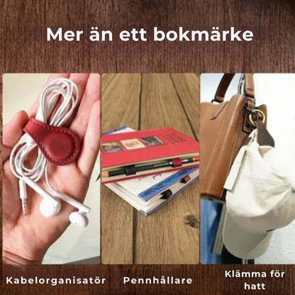 Magnetiska bokmärken i läder