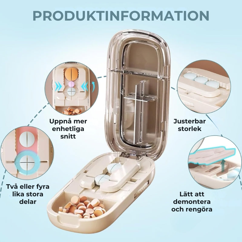 Bärbar pillerdelare