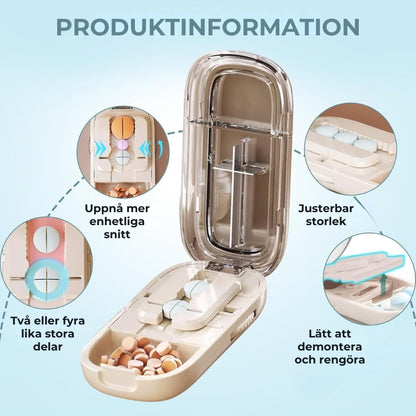 Bärbar pillerdelare