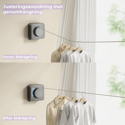 Platsbesparande tvättlina
