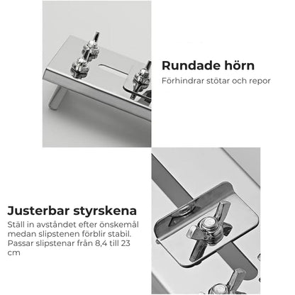 Justerbar slipstenhållare för diskbänken