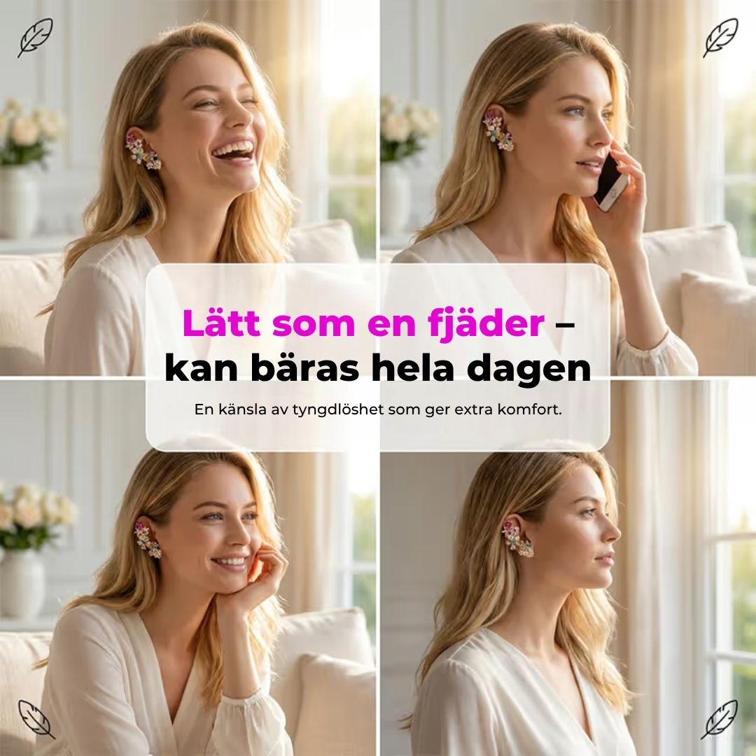 Blommformade örhängen – 2 stycken