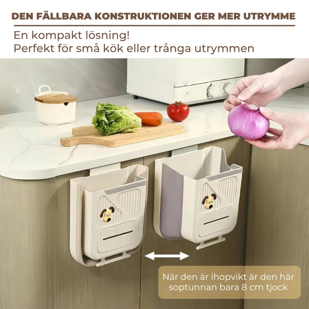 Platsbesparande hopfällbar papperskorg