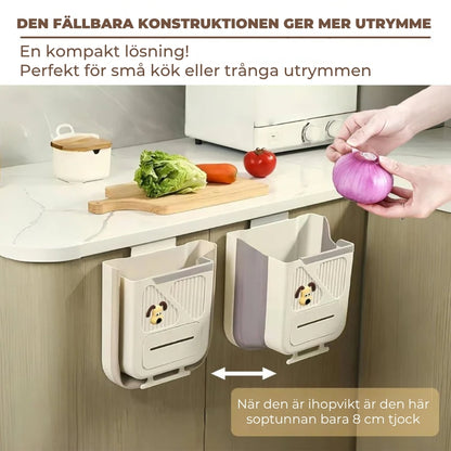 Platsbesparande hopfällbar papperskorg