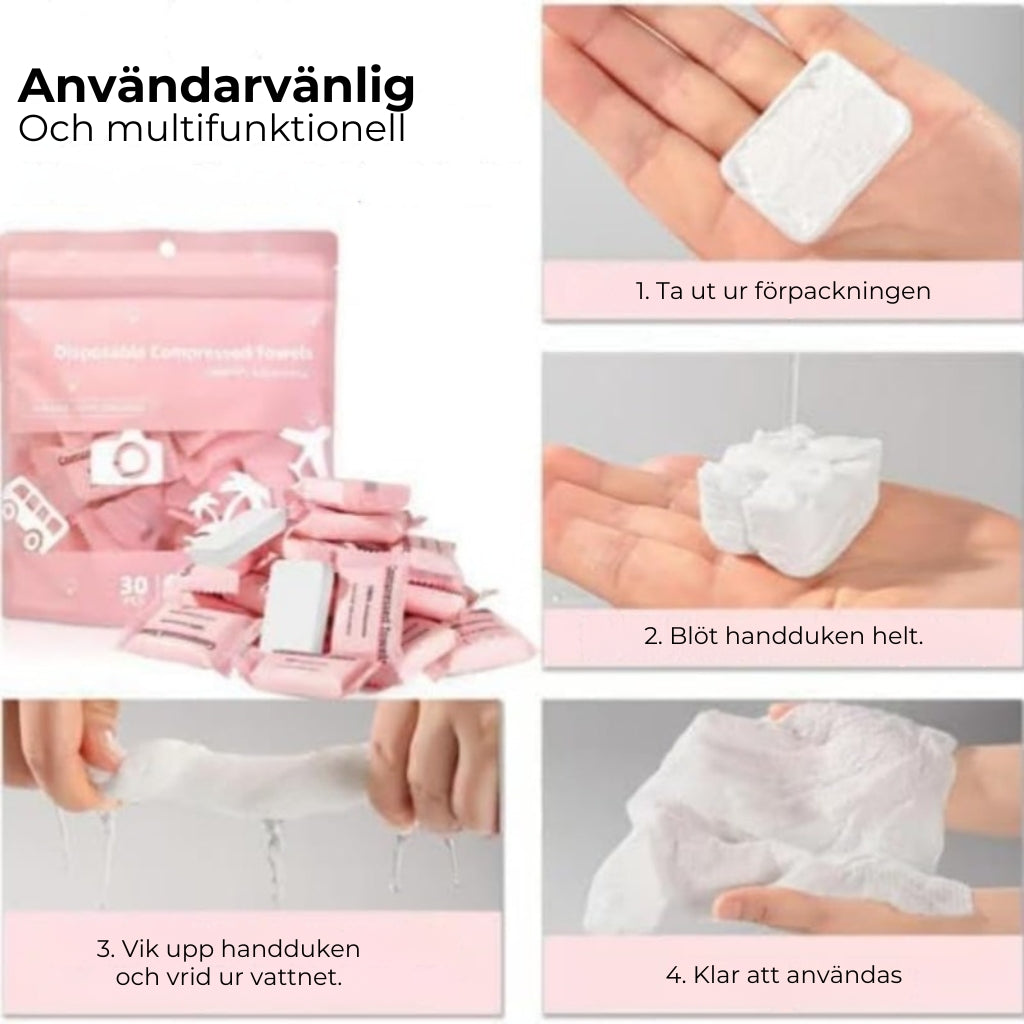Bomullshanddukar i Smidig förpackning