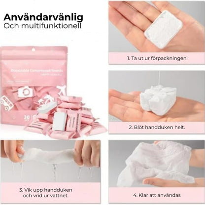 Bomullshanddukar i Smidig förpackning