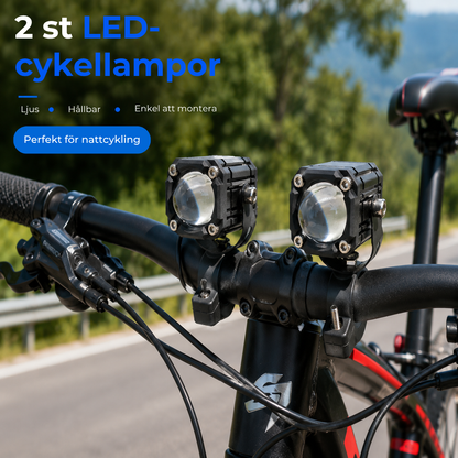 LED-cykelbelysning med dubbla ljusstrålar