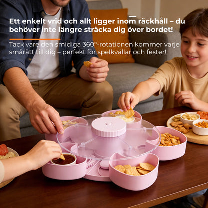Snacksfat med 5 fack och vridbar bas