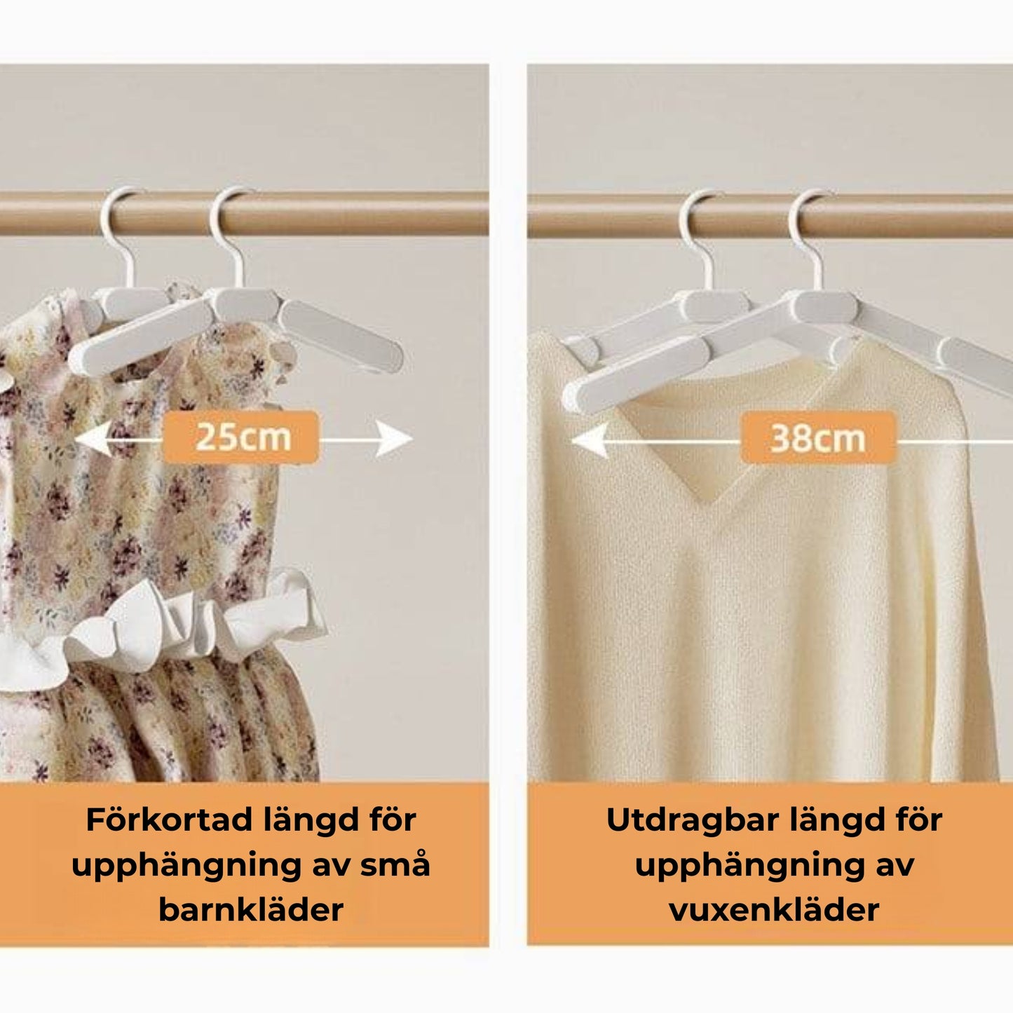 Teleskopisk utdragbar torkställning