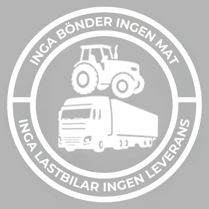 Klistermärke - INGA BÖNDER INGEN MAT (140 mm)