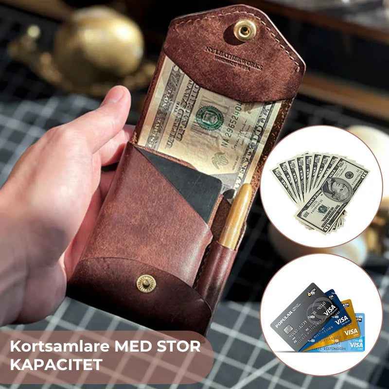 Handgjord Läderplånbok (Vintage)