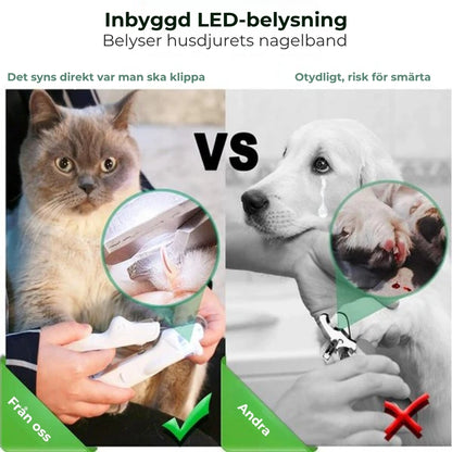 Professionell LED-nagelklippare för husdjur