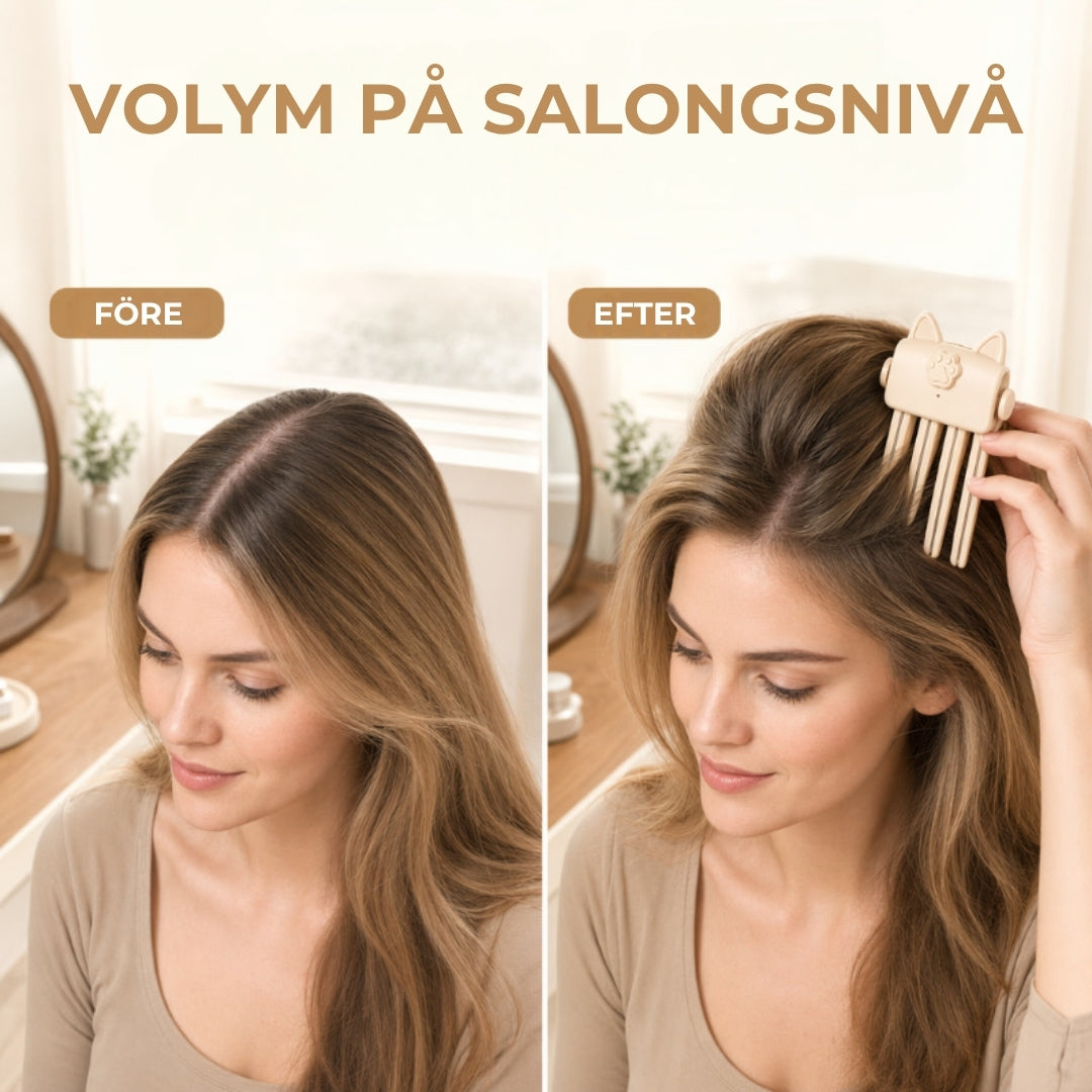 Uppvärmd volymkam för håret