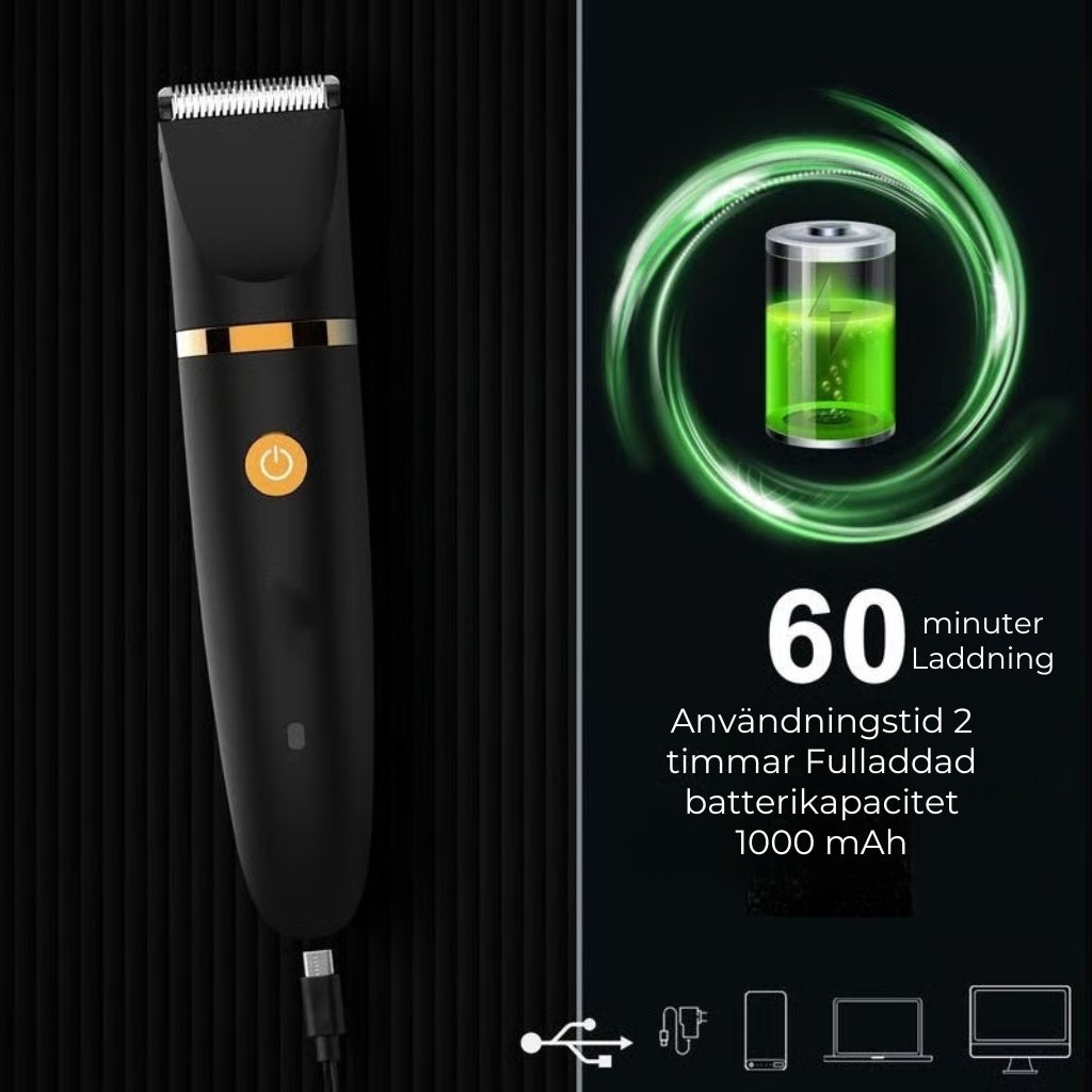 3-i-1 elektrisk kroppstrimmer för män