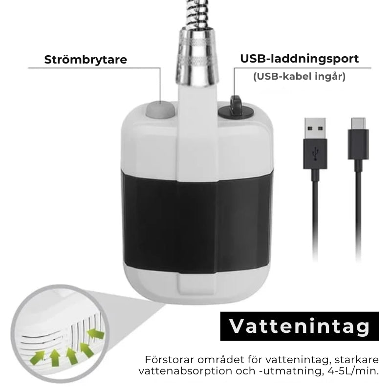 Bärbar campingdusch